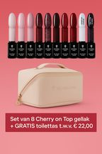 Victoria Vynn&trade; 8 Pack Gellak &ndash; Cherry on Top | 7 kleuren + Cat Eye + No Wipe Topcoat Gratis toilet tas