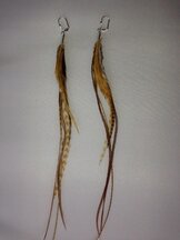 Feather earring Brown