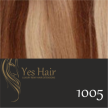 Yes Hair Weft 52 cm breed kleur 1005 Warm Bruin + Blonde highlights