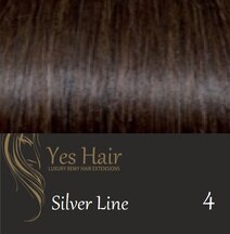 Yes Hair Extensions Silver Line 40 cm NS kleur 4 Midden Donker Bruin