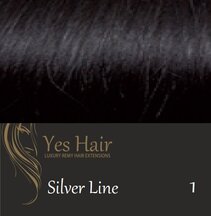 Yes Hair Extensions Silver Line 50 cm NS kleur 1 Zwart 