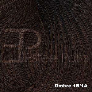 Estee Paris Genius Weft 50 cm  Kleur  Ombre 1B/1A - Bruin met donkerbruine roots | 100% Remy Haar