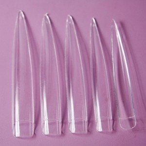 Extra Long Stiletto tips clear 10 stuks