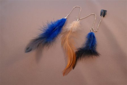 Feather clips in Blue