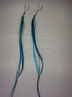 Feather earring Ocean