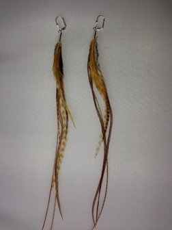 Feather earring Brown