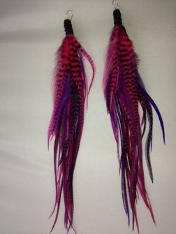 Feather earring Pink/purple