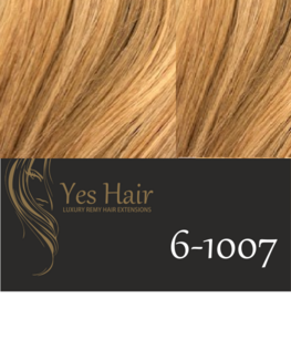 Yes Hair Weft 52 cm breed kleur 6-1007 Licht Bruin + Warm blonde highlights