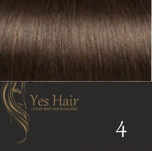 Yes Hair Extensions Silver Line 50 cm NS kleur 4 Midden Donker Bruin Yes Hair Extensions Silver Line 50 cm NS kleur 4 Midden Donker Bruin