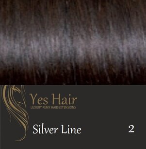 Yes Hair Extensions Silver Line 50 cm NS kleur 2 Donker Bruin Yes Hair Extensions Silver Line 50 cm NS kleur 2 Donker Bruin