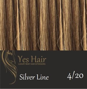 Yes Hair Extensions Silver Line 40 cm NS kleur 4/20 Yes Hair Extensions Silver Line 40 cm NS kleur 4/20