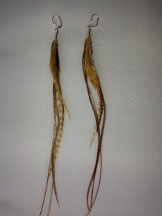 Feather earring Brown