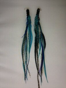 Feather earring Ocean