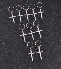 Haar ring Kruis Zilver (5 stuks) Haar ring Kruis Zilver (5 stuks)