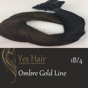 Yes Hair Extensions Gold Line Ombre 50/55 cm NS kleur 1B/4